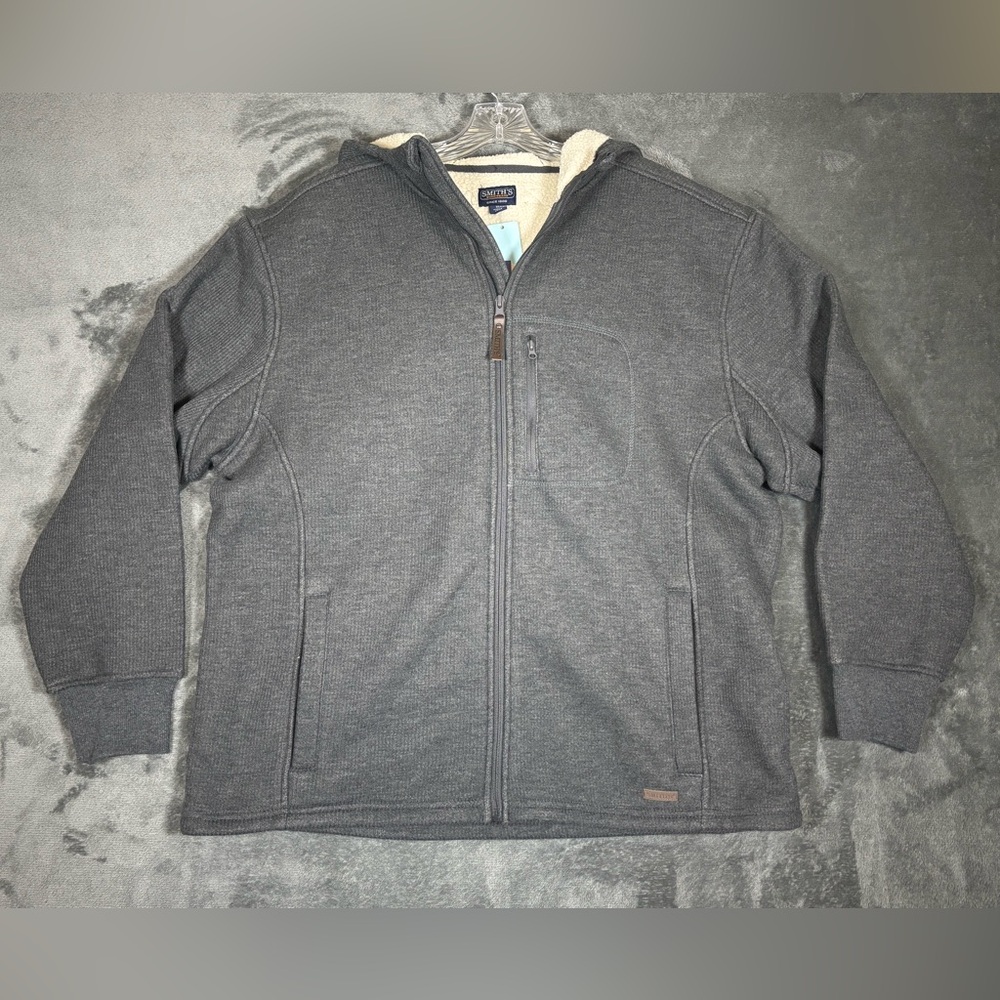 NWT Smith’s Workwear Sherpa Bonded Thermal Full Zip‎ Hoodie Gray Men’s Size XL